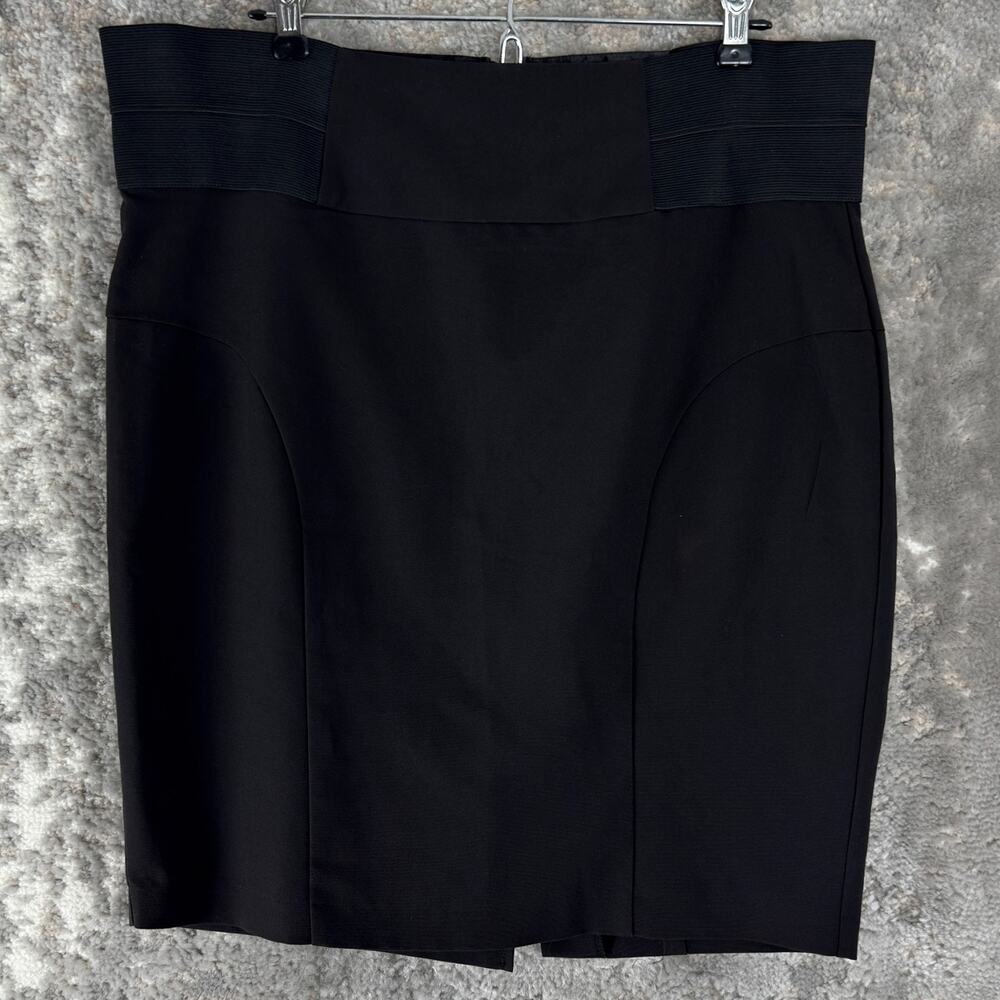 Charlotte Russe Size‎ L Stretch Career Casual Knee Length Skirt Black Zip
